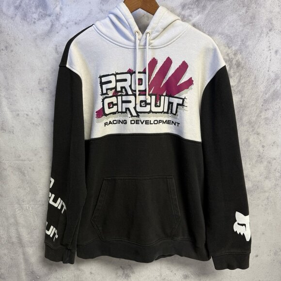 Fox Pro Circuit Racing Hoodie Sweatshirt Black Motocross Mens XL 24.5x28.5 - Picture 1 of 16